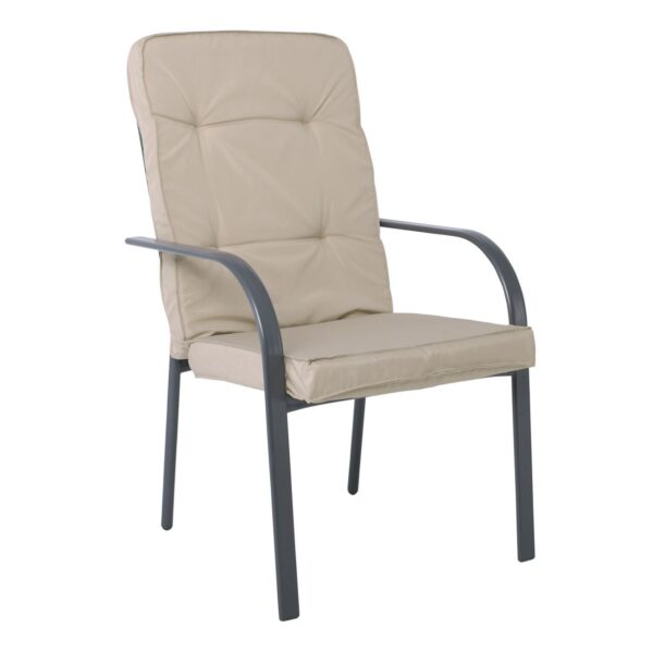ASTOR Πολυθρόνα Κήπου - Βεράντας, Μέταλλο Βαφή Ανθρακί, Μαξιλάρι Μπεζ 60x77x104cm - Image 14