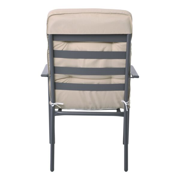 ASTOR Πολυθρόνα Κήπου - Βεράντας, Μέταλλο Βαφή Ανθρακί, Μαξιλάρι Μπεζ 60x77x104cm - Image 16