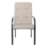 ASTOR Πολυθρόνα Κήπου - Βεράντας, Μέταλλο Βαφή Ανθρακί, Μαξιλάρι Μπεζ 60x77x104cm - Image 17