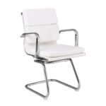 BF4800V Πολυθρόνα Γραφείου Επισκέπτη, Μέταλλο Χρώμιο, PU  Άσπρο 55x63x92cm - Image 16
