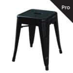 RELIX Σκαμπό-Pro, Στοιβαζόμενο, Μέταλλο Βαφή Μαύρο 39x39x45cm - Image 6