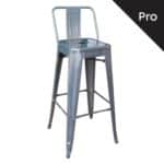 RELIX Σκαμπό Bar-Pro με Πλάτη, Μέταλλο Βαφή σε Απόχρωση Metal με Διακοσμητική Σκουριά 43x43x76/100cm - Image 8