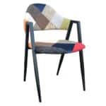 DELTA Πολυθρόνα Μέταλλο Βαφή Μαύρο, Ύφασμα Patchwork 50x55x80cm - Image 8