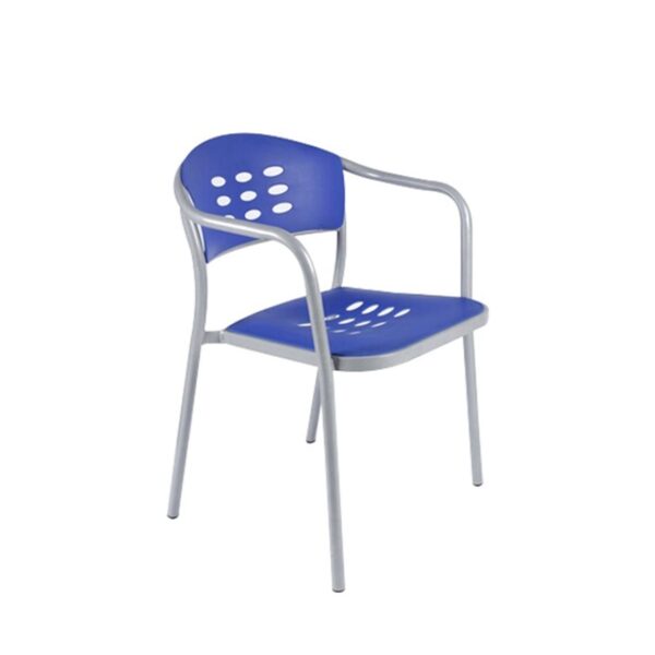 ENIGMA Πολυθρόνα Μέταλλο, Πολυπροπυλένιο Μπλε 45x55x78cm - Image 6