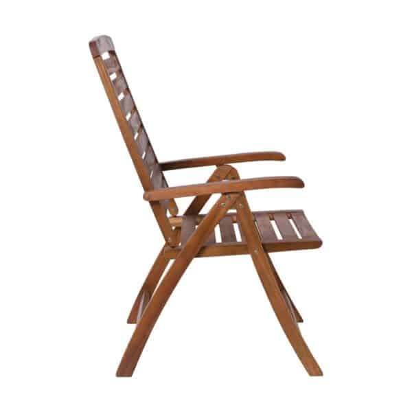 GARDEN Πολυθρόνα Βεράντας - Κήπου, Ξύλο Ακακία, Ψηλή Πλάτη 5 Θέσεων, Πτυσσόμενη, Καρυδί 58x70x110cm - Image 18