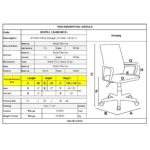 BF3300 Πολυθρόνα Γραφείου Διευθυντή, Μέταλλο Βάση Χρώμιο PU Άσπρο 55x64x108/118cm - Image 9
