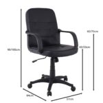 BF1300 Πολυθρόνα Γραφείου PU Μαύρο 57x64x90/100cm - Image 15