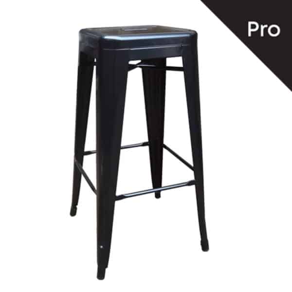 RELIX Σκαμπό Bar-Pro H.67cm, Στοιβαζόμενο, Μέταλλο Βαφή Μαύρο 43x43 H.67cm - Image 8