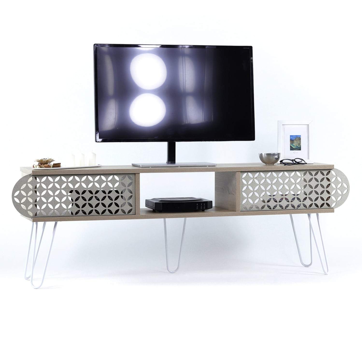 HM9211.01 ΕΠΙΠΛΟ ΤΗΛΕΟΡΑΣΗΣ DIANE HM9211.01 SONAMA ΛΕΥΚΟ ΕΚΡΟΥ 151x30x48Y εκ. - Image 1