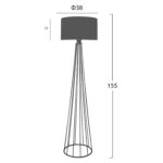 ΦΩΤΙΣΤΙΚΟ ΔΑΠΕΔΟΥ ΜΕΤΑΛΛΙΚΟ ΓΚΡΙ HM7581.01 Φ38x155 εκ. - Image 2