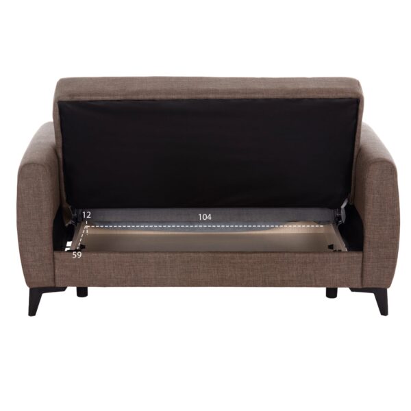 ΚΑΝΑΠΕΣ ΚΡΕΒΑΤΙ ΜΕ ΑΠΟΘ.ΧΩΡΟ ΔΙΘΕΣΙΟΣ NIKKO HM3293.02 ΚΑΦΕ ΥΦΑΣΜΑ 144x75x84Υεκ. - Image 5