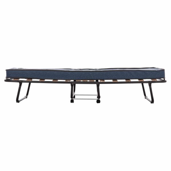 ΚΡΕΒΑΤΙ-ΡΑΝΤΖΟ ΙΤΑΛΙΑΣ NOBLE HM393.02 ΜΕΤΑΛΛΙΚΟ ΜΕ ΡΟΔΕΣ & ΣΤΡΩΜΑ 9εκ ΓΚΡΙ 80x182x37.5Υεκ. - Image 4