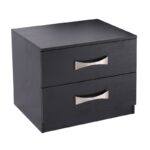 LIFE Κομοδίνο με 2 Συρτάρια, Απόχρωση Zebrano 48x40x39cm - Image 6