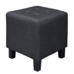 MEDEA Σκαμπό Βοηθητικό, Ύφασμα Μαύρο 37x37x42cm - Image 5