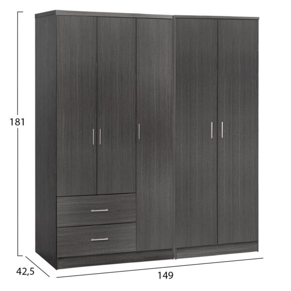 ΝΤΟΥΛΑΠΑ 5ΦΥΛΛΗ CAESAR HM21234.01 ΜΕΛΑΜΙΝΗ ΧΡΩΜΑ ZEBRANO 150x42.5x181Υεκ - Image 2