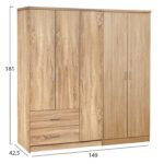 ΝΤΟΥΛΑΠΑ 5ΦΥΛΛΗ CAESAR HM21234.02 ΜΕΛΑΜΙΝΗ ΧΡΩΜΑ SONAMA 150x42.5x181Υεκ - Image 2