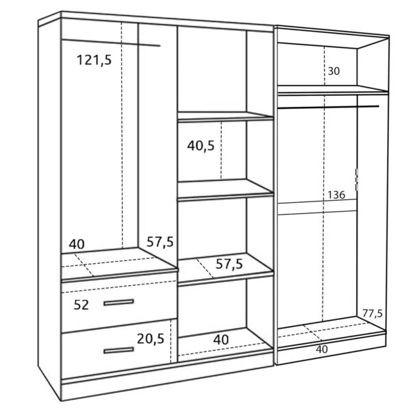 ΝΤΟΥΛΑΠΑ 6ΦΥΛΛΗ BLAKELY HM21235.01 ΜΕΛΑΜΙΝΗ ΧΡΩΜΑ ZEBRANO 201x43x181Υεκ - Image 3