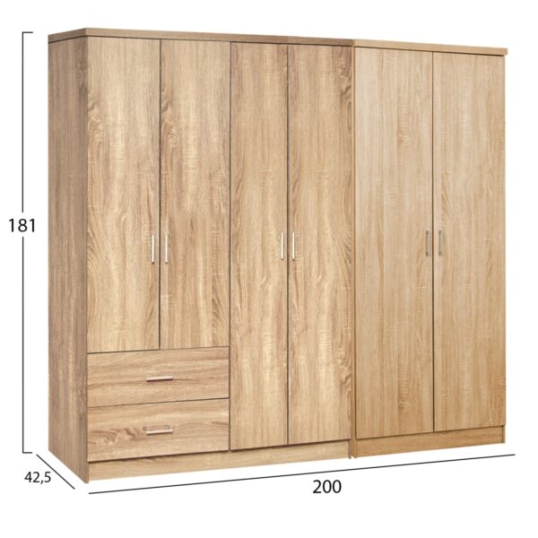 ΝΤΟΥΛΑΠΑ 6ΦΥΛΛΗ BLAKELY HM21235.02 ΜΕΛΑΜΙΝΗ ΧΡΩΜΑ SONAMA 201x43x181Υεκ - Image 2