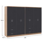 ΝΤΟΥΛΑΠΑ 8ΦΥΛΛΗ BRIANA HM21237.01 ΜΕΛΑΜΙΝΗ SONAMA & ΣΚΟΥΡΟ ΓΚΡΙ 241x42,5Χ180,5Υεκ. - Image 2