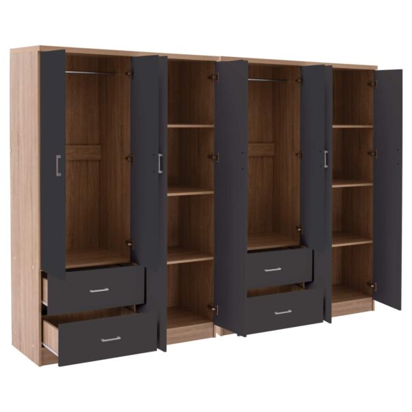 ΝΤΟΥΛΑΠΑ 8ΦΥΛΛΗ BRIANA HM21237.01 ΜΕΛΑΜΙΝΗ SONAMA & ΣΚΟΥΡΟ ΓΚΡΙ 241x42,5Χ180,5Υεκ. - Image 3