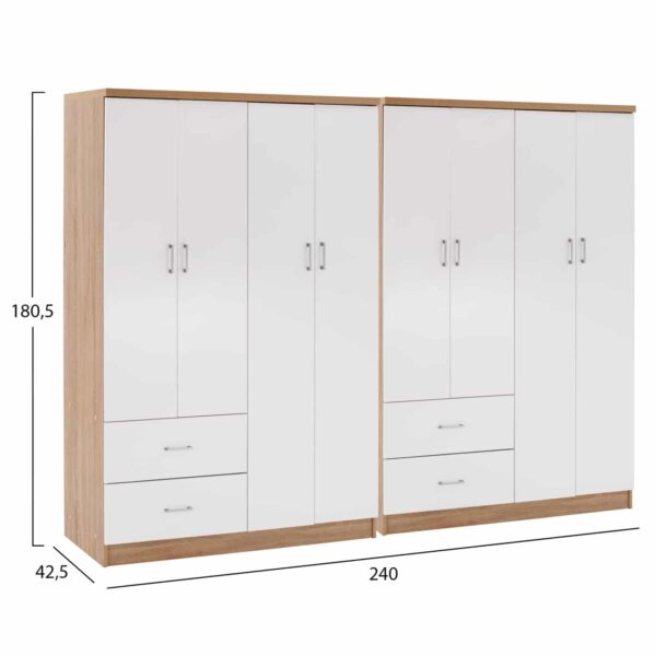 ΝΤΟΥΛΑΠΑ 8ΦΥΛΛΗ BRIANA HM21237.02 ΜΕΛΑΜΙΝΗ SONAMA & ΛΕΥΚΟ 241x42,5Χ180,5Υεκ. - Image 2