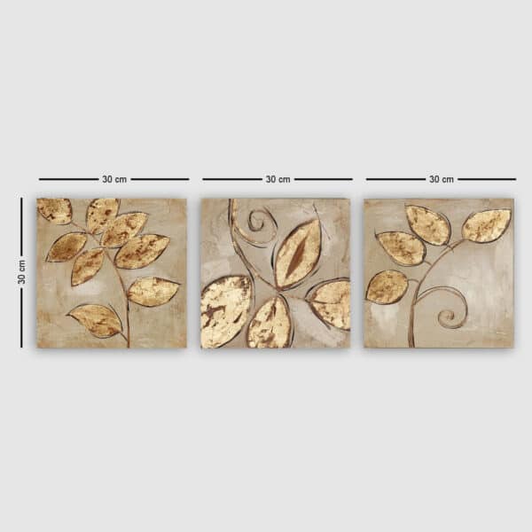 ΠΙΝΑΚΑΣ ΚΑΜΒΑΣ ΤΡΙΠΤΥΧΟ GOLDEN LEAVES HM7327 90Χ3Χ30 εκ. - Image 3