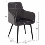 ΠΟΛΥΘΡΟΝΑ LATRELL HM8582.01 ΓΚΡΙ ΒΕΛΟΥΔΟ & ΜΑΥΡΑ ΜΕΤΑΛΛΙΚΑ ΠΟΔΙΑ 54x57x84Yεκ. - Image 2