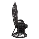 ΠΟΛΥΘΡΟΝΑ ROYAL PEACOCK HM9342.03 RATTAN ΜΑΥΡΟ-ΜΑΞΙΛΑΡΙ ΜΑΥΡΟ 114x72x150Yεκ. - Image 4