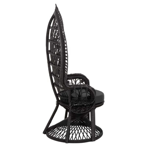 ΠΟΛΥΘΡΟΝΑ ROYAL PEACOCK HM9342.03 RATTAN ΜΑΥΡΟ-ΜΑΞΙΛΑΡΙ ΜΑΥΡΟ 114x72x150Yεκ. - Image 4