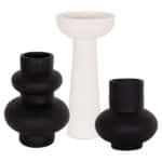 ΣΕΤ 3 ΕΠΙΤΡΑΠΕΖΙΑ ΔΙΑΚΟΣΜΗΤΙΚΑ ΒΑΖΑ LEKKAN ΗΜ21142.01 ΤΕΡΑΚΟΤΑ ΣΕ ΛΕΥΚΟ & ΜΑΥΡΟ