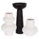 ΣΕΤ 3 ΕΠΙΤΡΑΠΕΖΙΑ ΔΙΑΚΟΣΜΗΤΙΚΑ ΒΑΖΑ LEKKAN ΗΜ21142.02 ΤΕΡΑΚΟΤΑ ΣΕ ΛΕΥΚΟ & ΜΑΥΡΟ