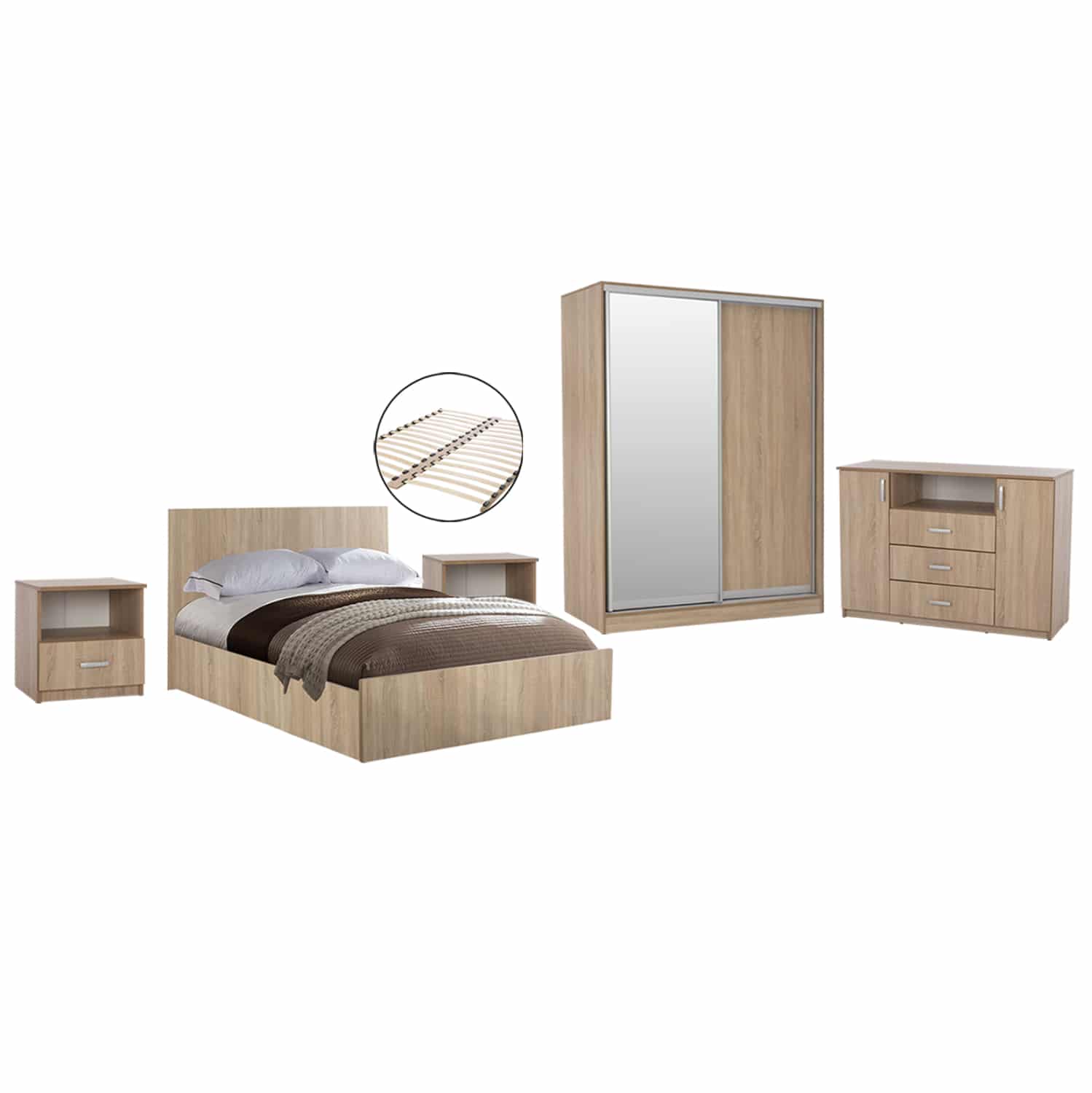 HM11759 ΣΕΤ ΚΡΕΒΑΤΟΚΑΜΑΡΑΣ 6ΤΜΧ ADLER HM11759 ΜΕΛΑΜΙΝΗ SONAMA OAK-ΓΙΑ ΣΤΡΩΜΑ 160x200εκ - Image 1