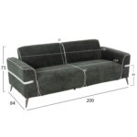 ΣΕΤ ΣΑΛΟΝΙ 2ΤΜΧ 3Θ+2Θ FERIN HM6070.03 ΠΡΑΣΙΝΟ ΥΦΑΣΜΑ ΜΕ ΜΕΤΑΛΛΙΚΑ ΠΟΔΙΑ - Image 2