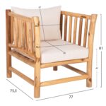 ΣΕΤ ΣΑΛΟΝΙ 4ΤΜΧ EDDARD HM9340.25 ΑΠΟ ΜΑΣΙΦ ΞΥΛΟ TEAK  ΦΥΣΙΚΟ - ΛΕΥΚΟ - Image 3