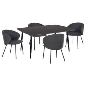 ΣΕΤ ΤΡΑΠΕΖΑΡΙΑΣ 5ΤΜΧ RAVEN HM21069.02 ΚΕΡΑΜΙΚΟ TOP ΜΑΥΡΟ ΜΑΡΜΑΡΟ & 4 ΚΑΡΕΚΛΕΣ