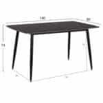 ΣΕΤ ΤΡΑΠΕΖΑΡΙΑΣ 5ΤΜΧ RAVEN HM21072.02 ΚΕΡΑΜΙΚΟ TOP ΜΑΥΡΟ ΜΑΡΜΑΡΟ & 4 ΚΑΡΕΚΛΕΣ - Image 2