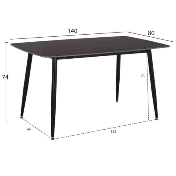 ΣΕΤ ΤΡΑΠΕΖΑΡΙΑΣ 5ΤΜΧ RAVEN HM21072.02 ΚΕΡΑΜΙΚΟ TOP ΜΑΥΡΟ ΜΑΡΜΑΡΟ & 4 ΚΑΡΕΚΛΕΣ - Image 2