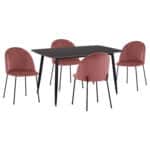 ΣΕΤ ΤΡΑΠΕΖΑΡΙΑΣ 5ΤΜΧ RAVEN HM21072.02 ΚΕΡΑΜΙΚΟ TOP ΜΑΥΡΟ ΜΑΡΜΑΡΟ & 4 ΚΑΡΕΚΛΕΣ