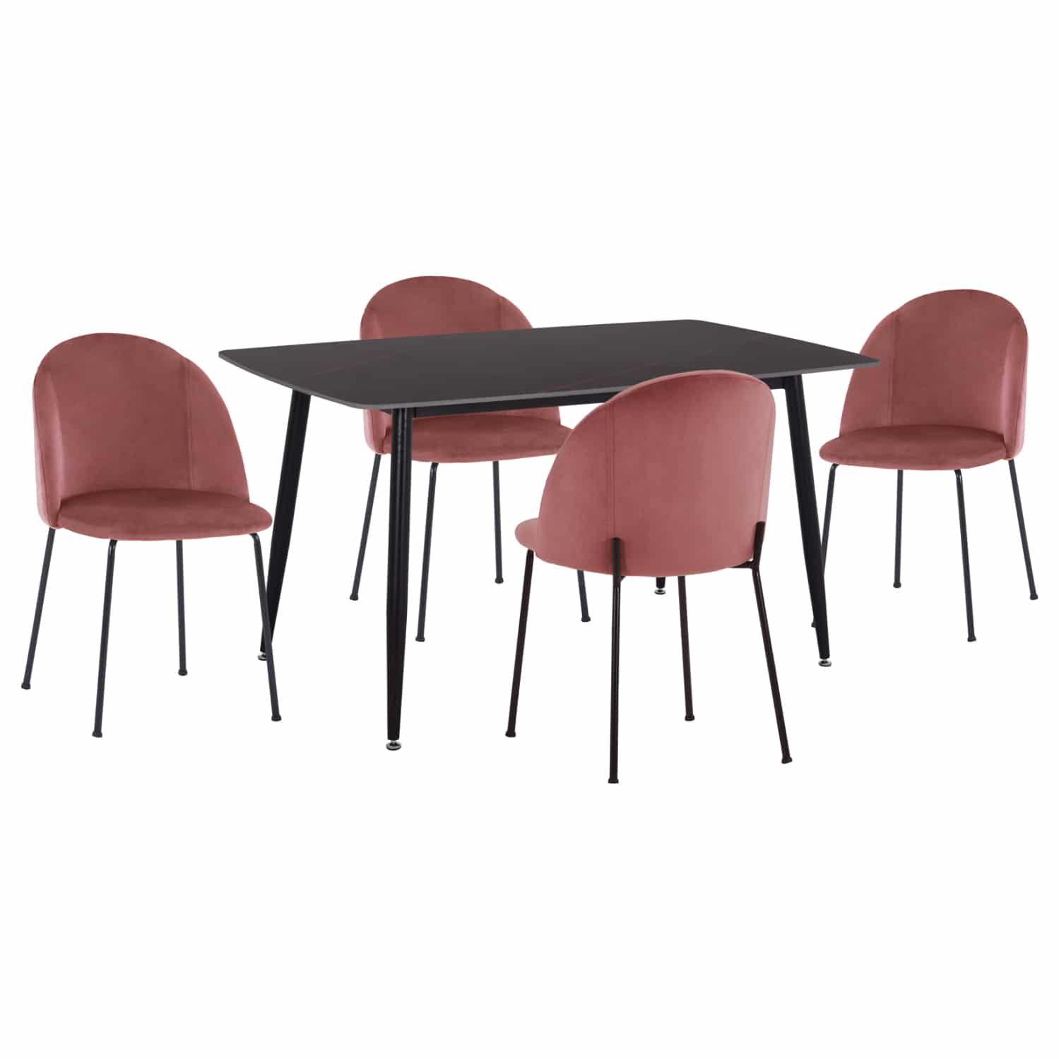 HM21072.02 ΣΕΤ ΤΡΑΠΕΖΑΡΙΑΣ 5ΤΜΧ RAVEN HM21072.02 ΚΕΡΑΜΙΚΟ TOP ΜΑΥΡΟ ΜΑΡΜΑΡΟ & 4 ΚΑΡΕΚΛΕΣ - Image 1