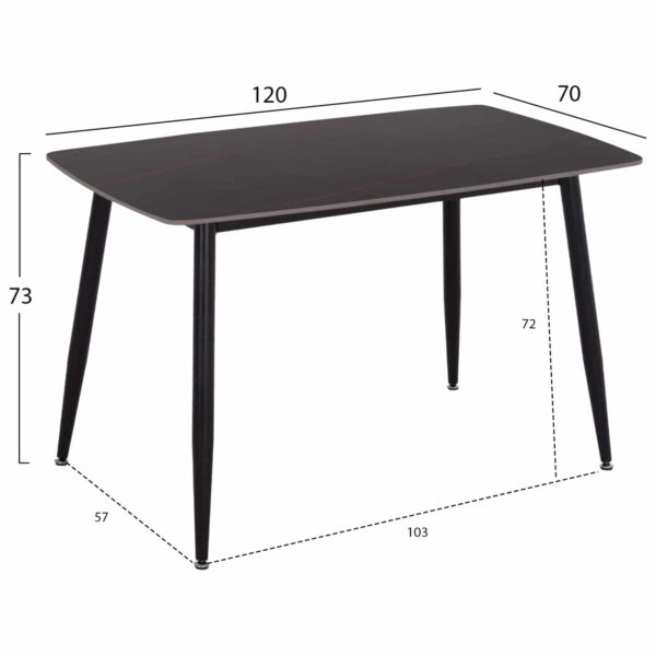 ΣΕΤ ΤΡΑΠΕΖΑΡΙΑΣ 5ΤΜΧ RAVEN HM21265.02 ΚΕΡΑΜΙΚΟ TOP ΜΑΥΡΟ ΜΑΡΜΑΡΟ--ΒΕΛΟΥΔΟ ΚΥΠΑΡΙΣΣΙ - Image 2
