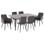 ΣΕΤ ΤΡΑΠΕΖΑΡΙΑΣ 7ΤΜΧ RAVEN HM21070.03 ΚΕΡΑΜΙΚΟ TOP--4 ΚΑΡΕΚΛΕΣ & 2 ΠΟΛΥΘΡΟΝΕΣ ΓΚΡΙ