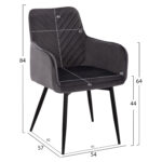 ΣΕΤ ΤΡΑΠΕΖΑΡΙΑΣ 7ΤΜΧ RAVEN HM21070.03 ΚΕΡΑΜΙΚΟ TOP--4 ΚΑΡΕΚΛΕΣ & 2 ΠΟΛΥΘΡΟΝΕΣ ΓΚΡΙ - Image 3