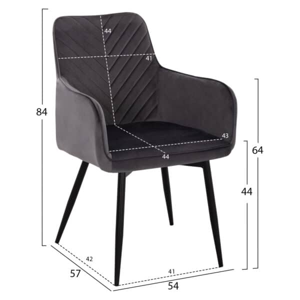 ΣΕΤ ΤΡΑΠΕΖΑΡΙΑΣ 7ΤΜΧ RAVEN HM21070.03 ΚΕΡΑΜΙΚΟ TOP--4 ΚΑΡΕΚΛΕΣ & 2 ΠΟΛΥΘΡΟΝΕΣ ΓΚΡΙ - Image 3