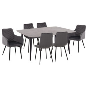 ΣΕΤ ΤΡΑΠΕΖΑΡΙΑΣ 7ΤΜΧ RAVEN HM21070.03 ΚΕΡΑΜΙΚΟ TOP--4 ΚΑΡΕΚΛΕΣ & 2 ΠΟΛΥΘΡΟΝΕΣ ΓΚΡΙ