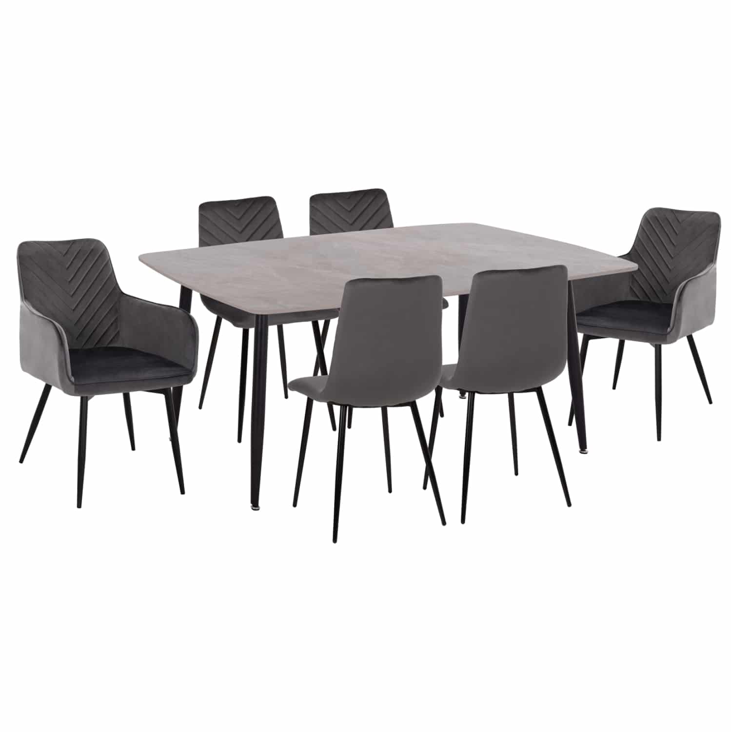 HM21070.03 ΣΕΤ ΤΡΑΠΕΖΑΡΙΑΣ 7ΤΜΧ RAVEN HM21070.03 ΚΕΡΑΜΙΚΟ TOP--4 ΚΑΡΕΚΛΕΣ & 2 ΠΟΛΥΘΡΟΝΕΣ ΓΚΡΙ - Image 1