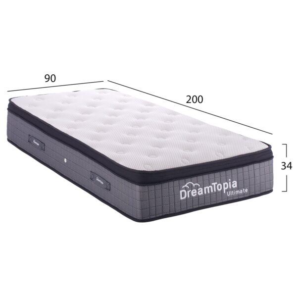 ΣΤΡΩΜΑ DREAMTOPIA, σειρά ULTIMATE HM661.90-200 POCKET SPRING ΜΕ ΑΝΩΣΤΡΩΜΑ 90X200x34Yεκ. - Image 2