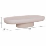 ΤΡΑΠΕΖΙ ΣΑΛΟΝΙΟΥ DESSY HM18153.02 FIBER CEMENT ΣΕ ΛΕΥΚΟ--151x66x30Υεκ. - Image 2