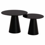 ΤΡΑΠΕΖΙA ΣΑΛΟΝΙΟΥ 2ΤΜΧ DIEN HM9926 ΜΕΤΑΛ.ΒΑΣΕΙΣ & ΚΕΡΑΜΙΚΟ TOP-ΜΑΥΡΟ Φ56.5 & Φ43.5 εκ. - Image 3