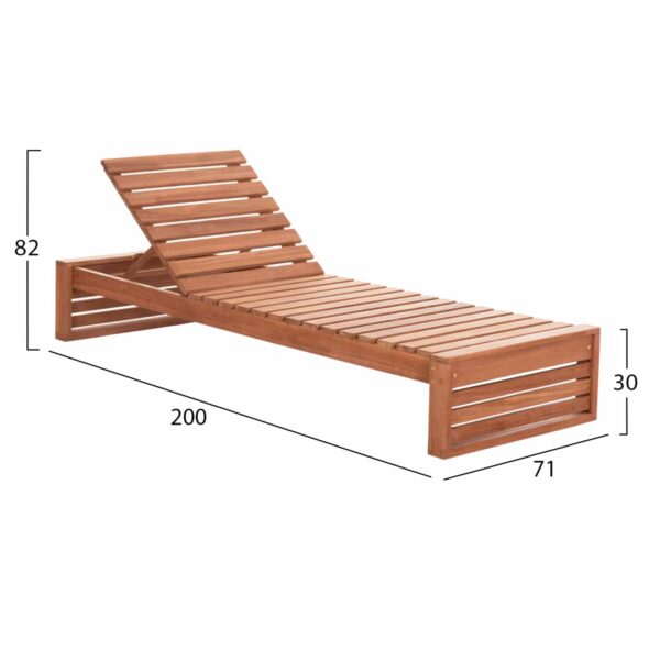 ΞΑΠΛΩΣΤΡΑ ΧΩΡΙΣ ΜΑΞΙΛΑΡΙΑ ZIZEL HM6161 ΞΥΛΟ ΤΕΑΚ ΣΕ ΦΥΣΙΚΟ 200x71x30Υεκ. - Image 2