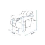 CURVE ΠΟΛΥΘΡΟΝΑ ΓΚΡΙ ΑΝΟΙΧΤΟ ΓΚΡΙ ΣΚΟΥΡΟ 68x87x73cm 01-3586 - Image 3